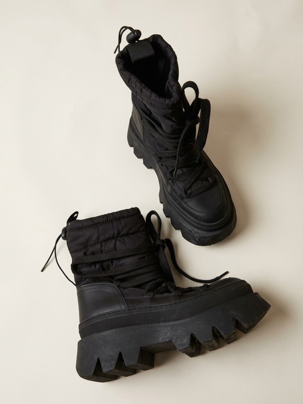 L’Intervalle Sz 8.5 (39) Chunky Black Waterproof Winter Snow Boots